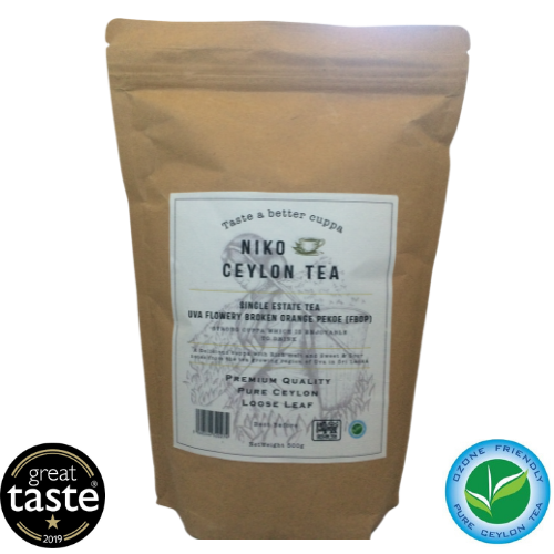 Single Estate Flowery Broken Orange Pekoe (FBOP) 'Uva' Premium Ceylon Black Tea- 500g Catering Pack / Great Taste Awards Winner 2020